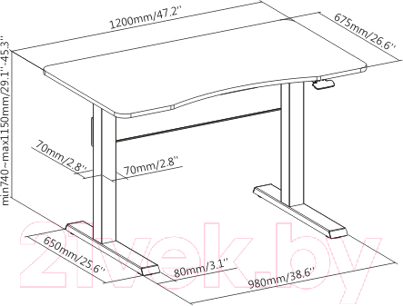 Письменный стол Ergosmart Air Desk S