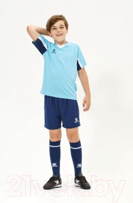 Футбольная форма Kelme Short-Sleeved Football Suit / 8251ZB3002-405 (р.110, голубой/темно-синий)