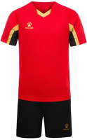 Футбольная форма Kelme Short-Sleeved Football Suit / 8251ZB3002-600 (р.110, красный/черный) - 