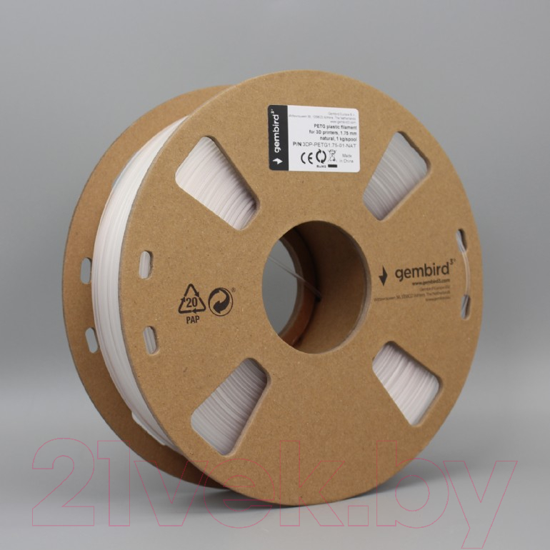 Пластик для 3D-печати Gembird PETG / 3DP-PETG1.75-01-NAT