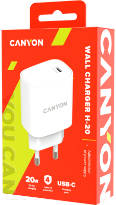 Зарядное устройство сетевое Canyon H-20 / CNE-CHA20W02