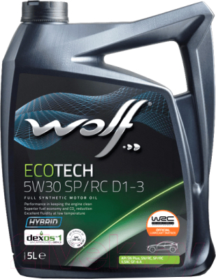 Моторное масло WOLF EcoTech 5W30 SP/RC D1-3 / 16175/5 (5л)
