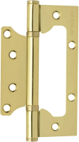Петля дверная Нора-М 125 Универсальная накладная без врезки и коплачка (2шт, латунь/золото) - 