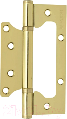 Петля дверная Нора-М 125 Универсальная накладная без врезки и коплачка (2шт, латунь/золото)
