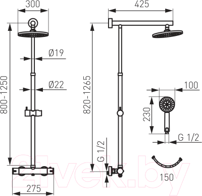 Душевая система Ferro Trevi NP75-TRV7U