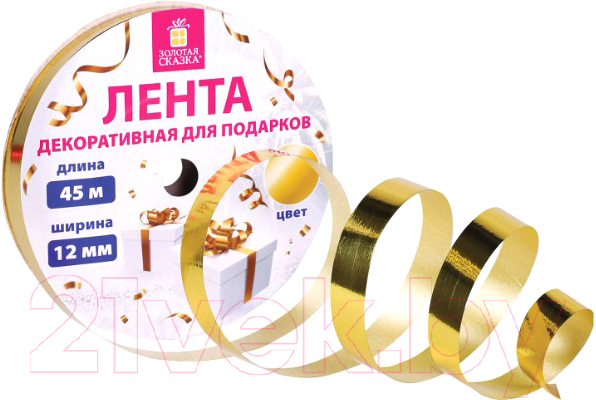 Лента декоративная Золотая сказка 591820 (золотой металлик)