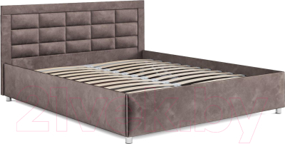 Двуспальная кровать Mebel-Ars Версаль 160 (бархат серо-шоколадный/Star Velvet 60 Coffee)