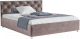 Двуспальная кровать Mebel-Ars Классик 160 (бархат серо-шоколадный/Star Velvet 60 Coffee) - 