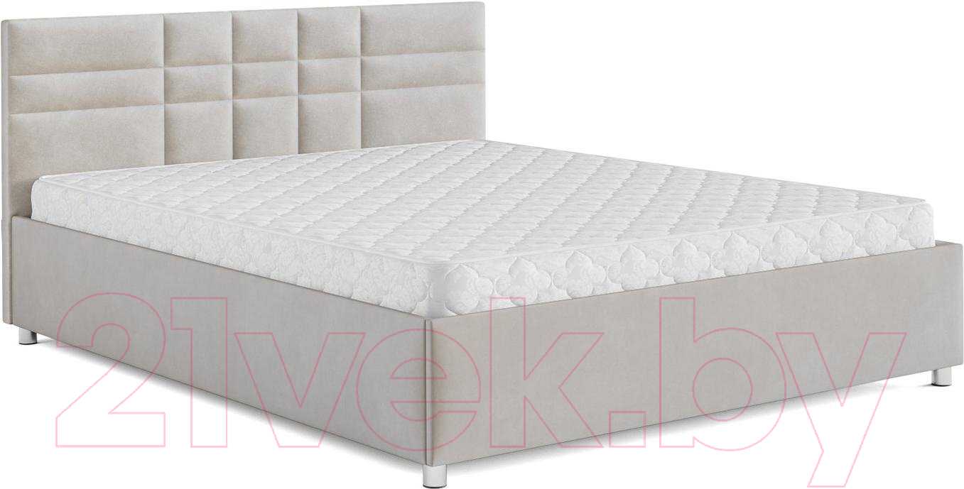 Полуторная кровать Mebel-Ars Нью-Йорк 140 (бархат бежевый/Star Velvet 6 Beige) — фото 2