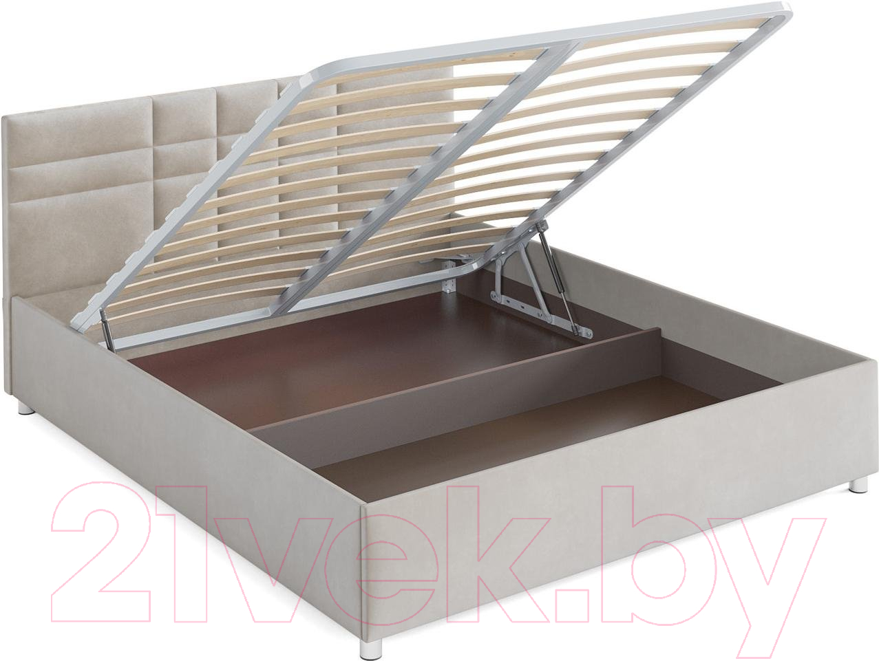 Полуторная кровать Mebel-Ars Нью-Йорк 140 (бархат бежевый/Star Velvet 6 Beige) — фото 4