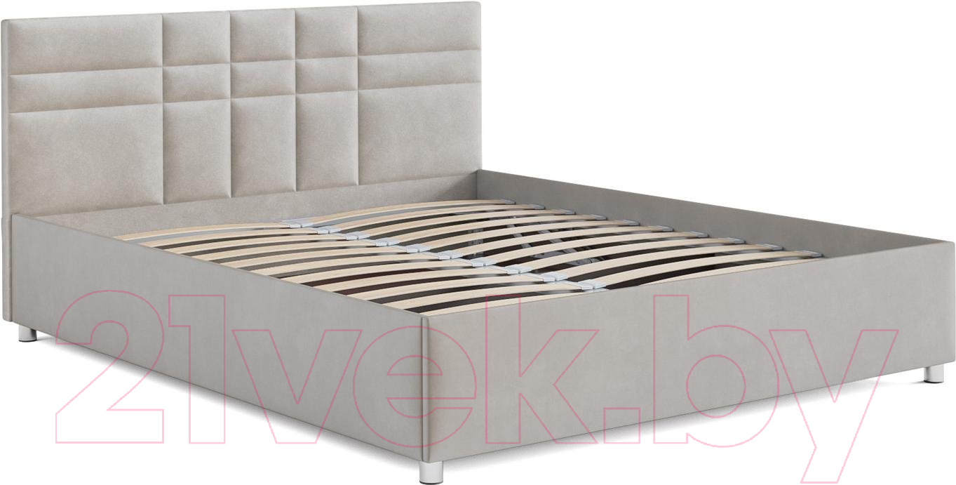 Полуторная кровать Mebel-Ars Нью-Йорк 140 (бархат бежевый/Star Velvet 6 Beige) — фото 3