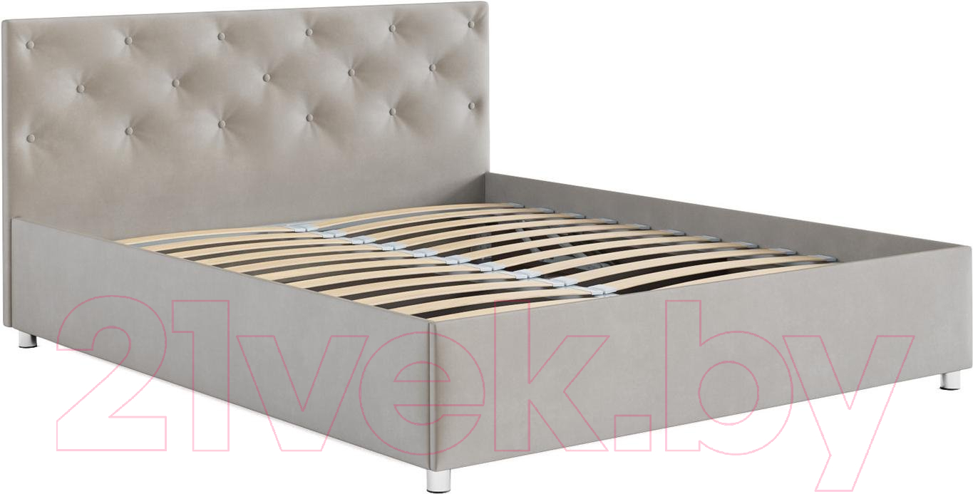 Полуторная кровать Mebel-Ars Классик 140 (бархат бежевый/Star Velvet 6 Beige) — фото 3