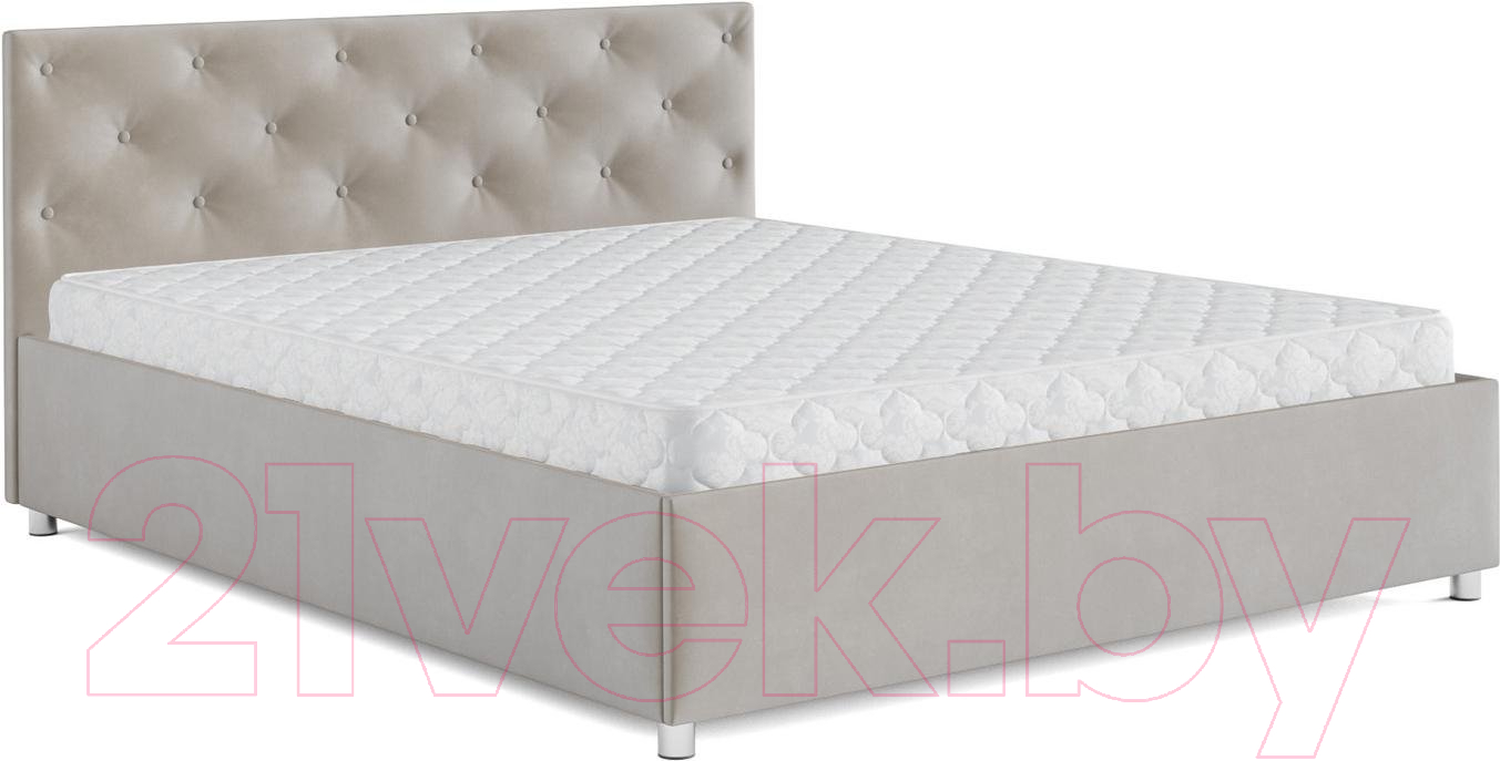 Полуторная кровать Mebel-Ars Классик 140 (бархат бежевый/Star Velvet 6 Beige) — фото 2