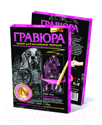 Изображение товара Гравюра Фантазер №13 Кошка и собака / 334043