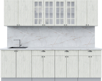 Кухонный гарнитур Интерлиния Берес 2.6А (дуб снежный/серый каспий) - 
