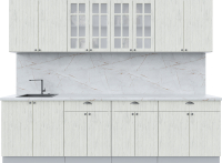 Кухонный гарнитур Интерлиния Берес 2.8А (дуб снежный/серый каспий) - 