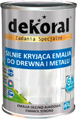 Эмаль Dekoral Emakol Strong (900мл, белый глянцевый)