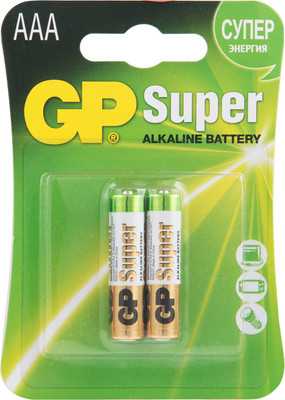 

Комплект батареек, Super Alkaline ААА / GP 24A-2CR2