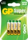 Комплект батареек GP Batteries Super Alkaline ААА / GP 24A-2CR4 (4шт) - 