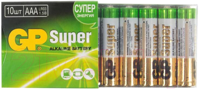 Комплект батареек GP Batteries Super Alkaline ААА / GP 24A-2CRB10 (10шт)