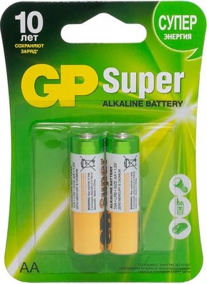 

Комплект батареек, Super Alkaline АА / GP 15A-2CR2