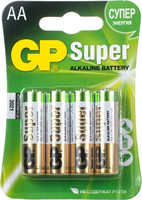 

Комплект батареек, Super Alkaline АА / GP 15A3/1-2CR4