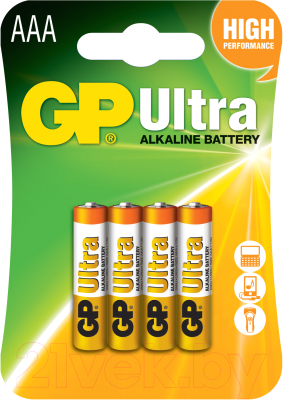 Комплект батареек GP Batteries Ultra Alkaline ААА / GP 24AU-2CR4 (4шт)