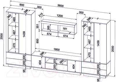 Изображение товара Горка Интерлиния Quartz-3 с подсветкой (дуб нокс/черный)
