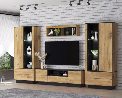 Изображение товара Горка Интерлиния Quartz-3 с подсветкой (дуб нокс/черный)