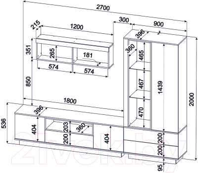 Изображение товара Горка Интерлиния Quartz-4 с подсветкой (дуб нокс/черный)