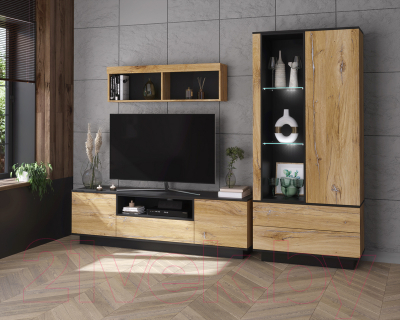 Изображение товара Горка Интерлиния Quartz-4 с подсветкой (дуб нокс/черный)