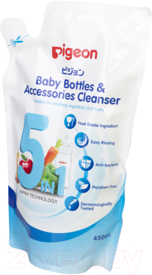 Средство для мытья посуды Pigeon Baby Bottles & Accessories Cleanser сменный блок / 78014 (450мл)