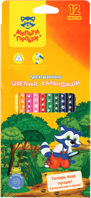 Изображение товара Набор цветных карандашей Мульти-пульти Енот-следопыт / CP_20537 (12цв)