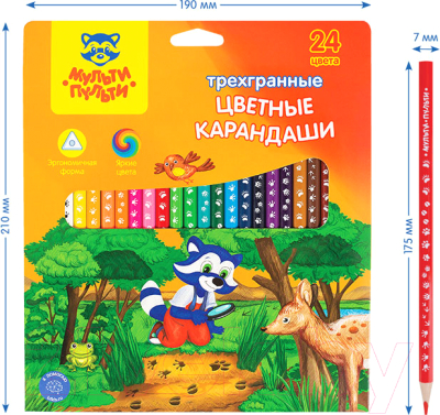 Изображение товара Набор цветных карандашей Мульти-пульти Енот-следопыт / CP_20541 (24цв)