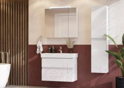 Шкаф с зеркалом для ванной Roca Oleta 80 / 7857647806 (белый глянец)