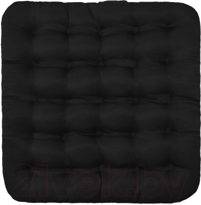 Подушка на стул Smart Textile Уют с завязками 40x40 / T429 (лузга гречихи, черный)