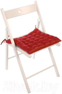 Подушка на стул Smart Textile Уют с завязками 40x40 / T429 (лузга гречихи, красный)