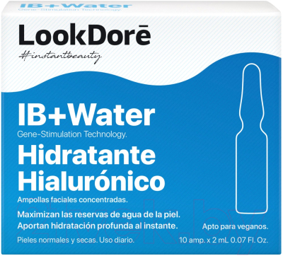 Сыворотка для лица LookDore IB+ Water Ampoules Moisturising Hyaluronic Концентрированная (10x2мл)