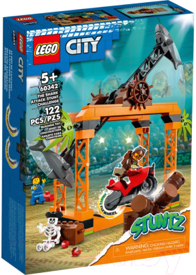 Конструктор инерционный Lego City Трюковое испытание Нападение акулы 60342
