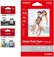 

Комплект картриджей Canon, PG-46+CL-56 + фотобумага 50л