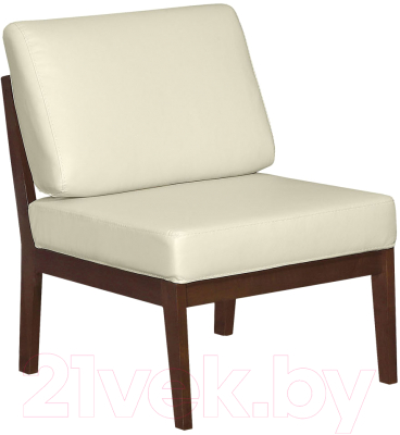 Кресло мягкое Мебелик Массив (экокожа крем/орех)