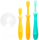Набор зубных щеток для новорожденных Pigeon Training Toothbrush Set Step 123 4.5+ / 1021091 (3шт) - 