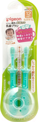 Набор зубных щеток для новорожденных Pigeon Training Toothbrush Set Step 3 12+ / 1021094 (2шт)