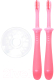 Набор зубных щеток Pigeon Training Toothbrush Set Step 4 18+ / 1021095 (2шт, розовый) - 