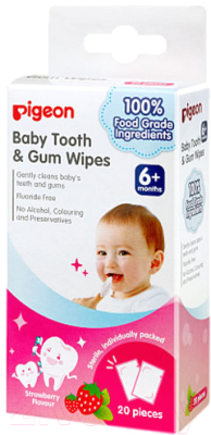 Набор салфеток для ухода за полостью рта Pigeon Baby Tooth & Gum Wipes Strawberry 78291-1 (20шт)
