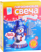 

Набор для изготовления свечей Фантазер, Парафиновая свеча с подсвечником Снеговик / 284201