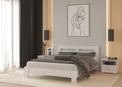 Каркас кровати Bravo Мебель Тора 160x200 (белый античный)