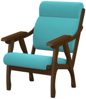 Кресло мягкое Мебелик Вега 10 (бирюза/орех) - 