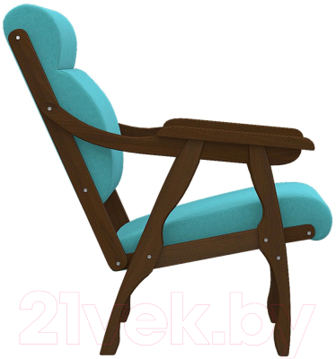 Кресло мягкое Мебелик Вега 10 (бирюза/орех)