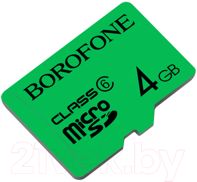 Карта памяти Borofone MicroSDHC Class 6 4GB без адаптера